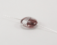 Glasperlen mit Silberfolie, 20 mm, Linse, violett, 5 Stk.