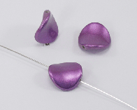 Acrylperlen rund flach gewellt, 16mm, violett mâ€štallisâ€š, 30 Stk.