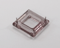 Acrylperlen Zwischenteil transparent Quadrat facettiert 29x29mm braun 6Stk