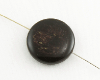 Kunstharz Perlen, Scheibe, 30mm, schwarz, braun marmoriert,1 Stk
