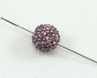 Strassperlen, Shamballa Perlen rund, lila, 10 mm, 10 Stk.