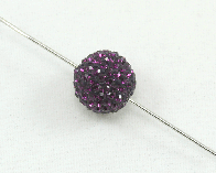 Strassperlen, Shamballa Perlen, rund, violett, 10 mm, 10 Stk.